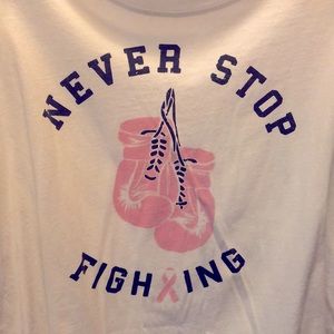 “Never Stop Fighting” baseball T shirt